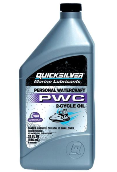 ACEITE DE 2 CICLOS PWC - DE MEZCLA SINTÉTICA QUICKSILVER – 1 CUARTO DE GALÓN