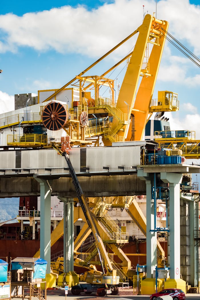 View of a Metal Construction in a Port